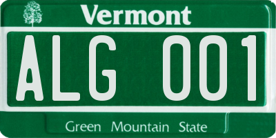 VT license plate ALG001
