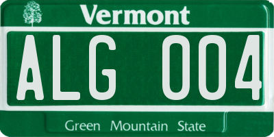 VT license plate ALG004