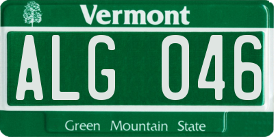 VT license plate ALG046