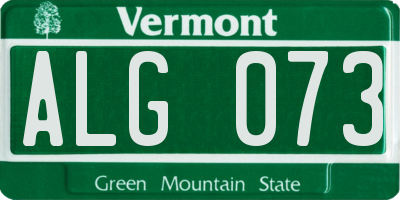 VT license plate ALG073