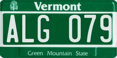 VT license plate ALG079