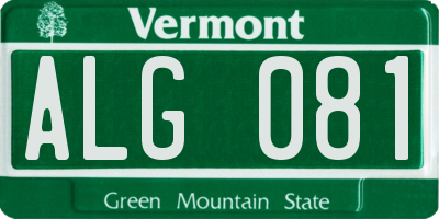 VT license plate ALG081