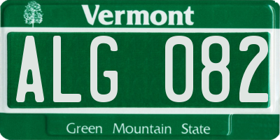 VT license plate ALG082