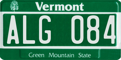 VT license plate ALG084