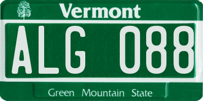 VT license plate ALG088