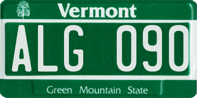 VT license plate ALG090