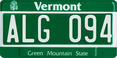 VT license plate ALG094