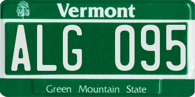 VT license plate ALG095