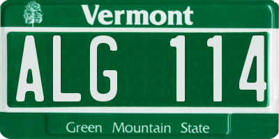 VT license plate ALG114