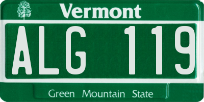 VT license plate ALG119