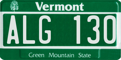 VT license plate ALG130