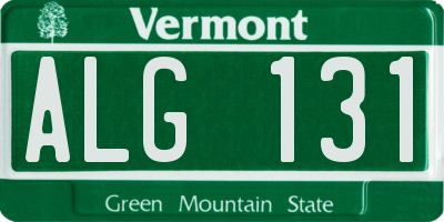 VT license plate ALG131
