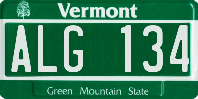 VT license plate ALG134