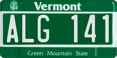 VT license plate ALG141