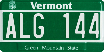 VT license plate ALG144