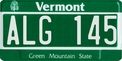 VT license plate ALG145