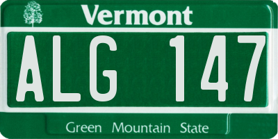VT license plate ALG147