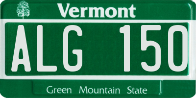 VT license plate ALG150