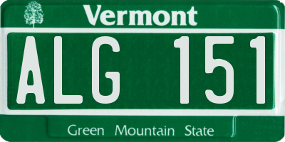 VT license plate ALG151