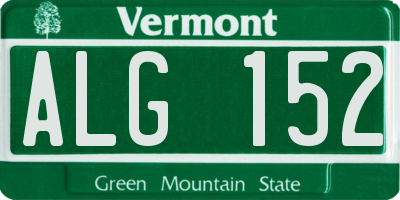 VT license plate ALG152