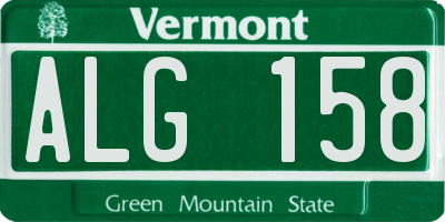 VT license plate ALG158