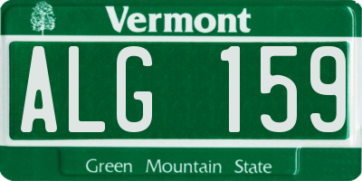 VT license plate ALG159