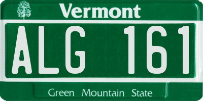 VT license plate ALG161