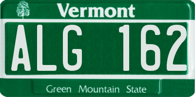 VT license plate ALG162