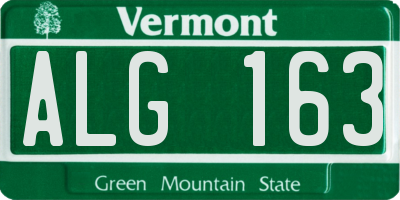 VT license plate ALG163
