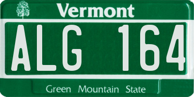 VT license plate ALG164