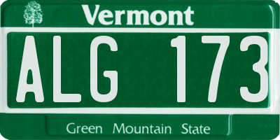 VT license plate ALG173