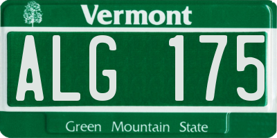 VT license plate ALG175