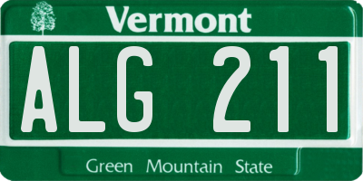 VT license plate ALG211