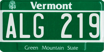 VT license plate ALG219