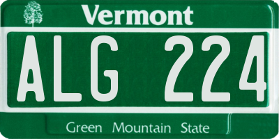 VT license plate ALG224