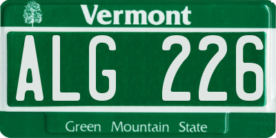 VT license plate ALG226