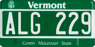 VT license plate ALG229