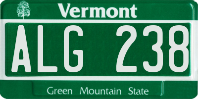 VT license plate ALG238