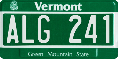VT license plate ALG241