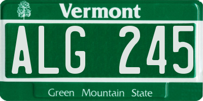 VT license plate ALG245