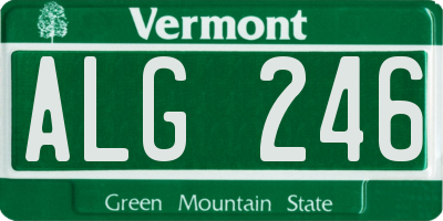 VT license plate ALG246