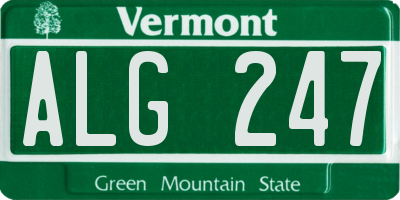 VT license plate ALG247