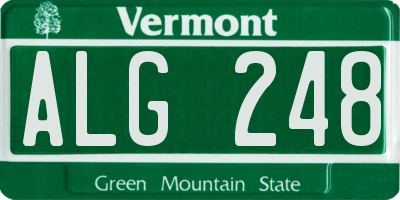 VT license plate ALG248