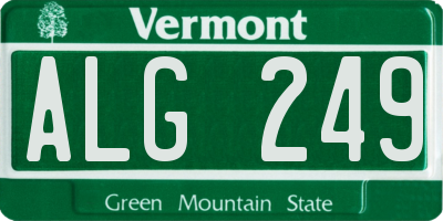 VT license plate ALG249