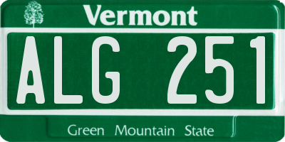 VT license plate ALG251