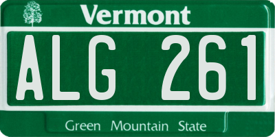 VT license plate ALG261