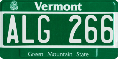 VT license plate ALG266