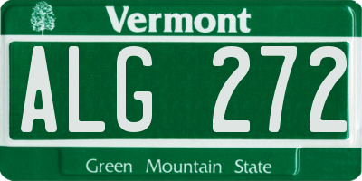 VT license plate ALG272
