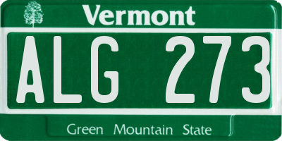 VT license plate ALG273