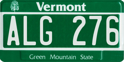 VT license plate ALG276